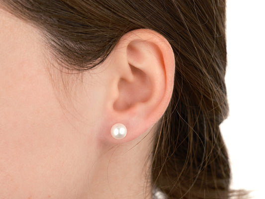 Akoya Pearl Stud Earrings 8mm