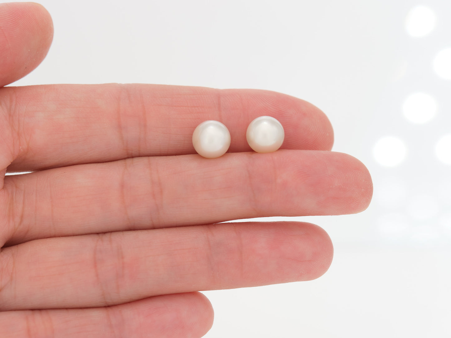 South Sea White Pearl Earrings 8mm