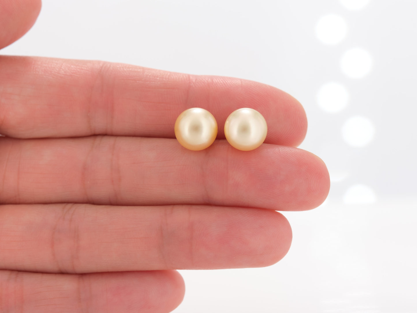 South Sea Champagne Pearl Earrings 9mm
