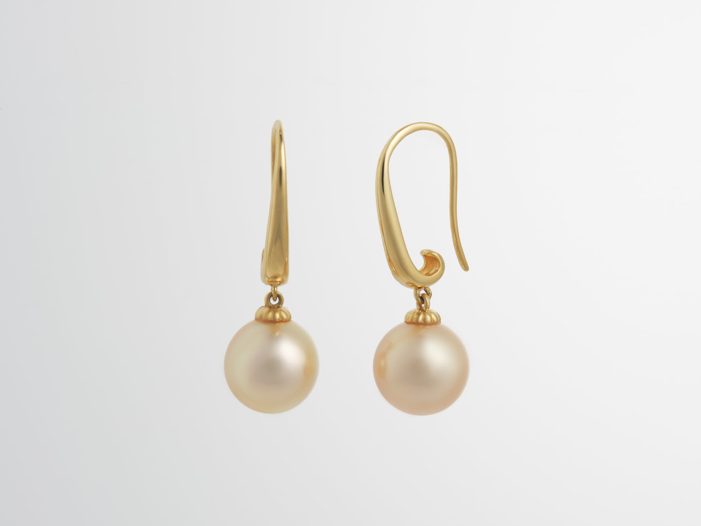 South Sea Gold Pearl Dangle Earrings 9mm