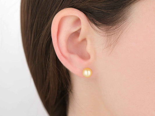 South Sea Champagne Pearl Earrings 8mm